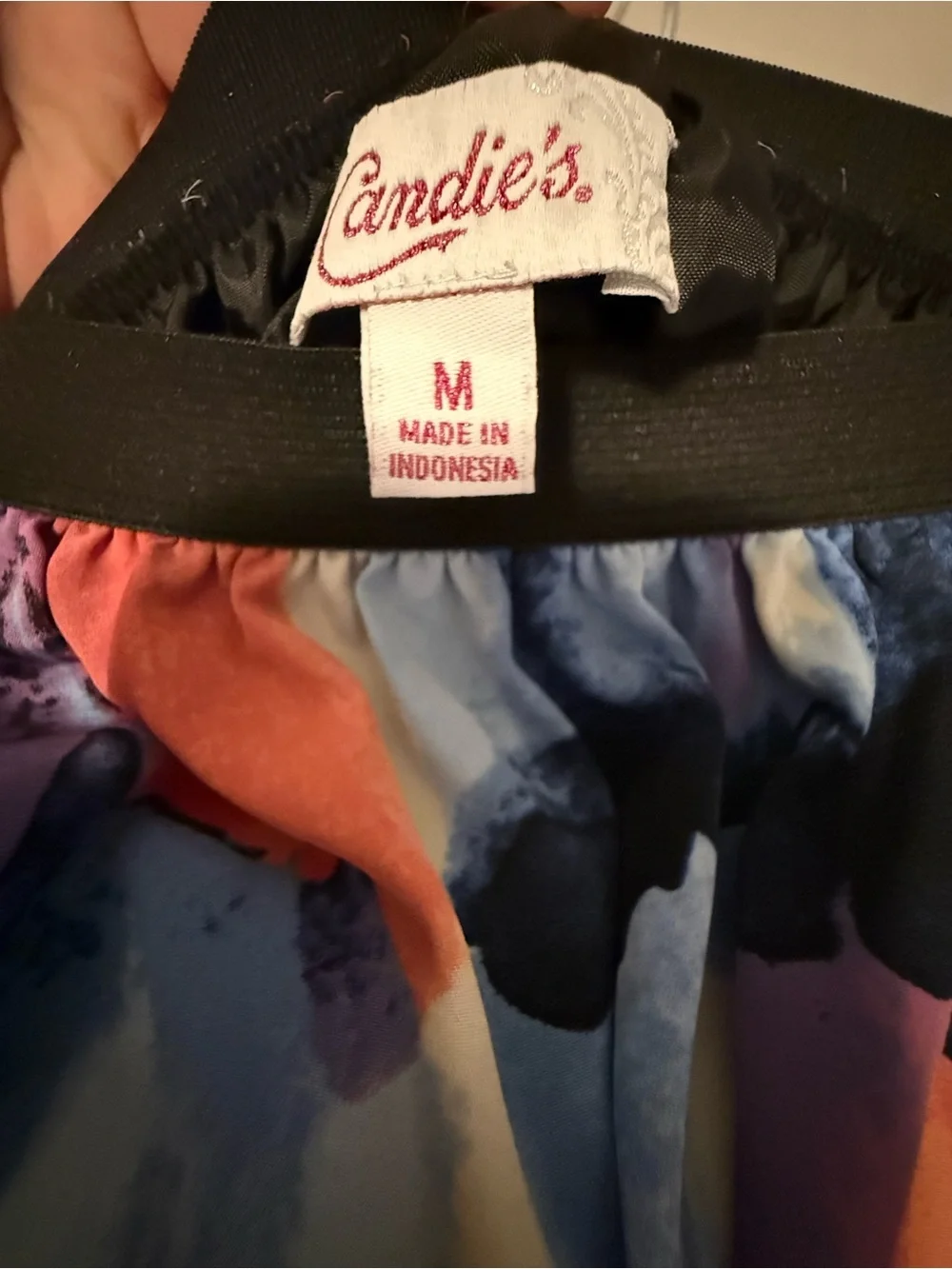 Candie's Multicolor Watercolor Stripe Skater Skirt with Tulle Trim